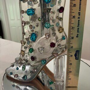 AZALEA WANG SHAYLEIGH EMBELLISHED PVC BOOTIE IN MULTI